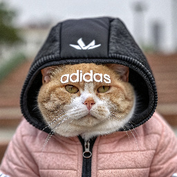 FBI Cat Mascot - Fat cat in Adidas hoodie